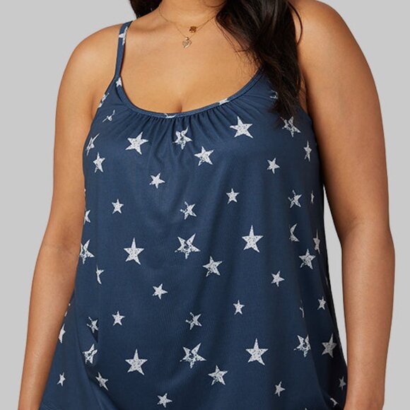 NEW 32 Degrees Navy Star Flowy Bra Cami XXL - Picture 1 of 8